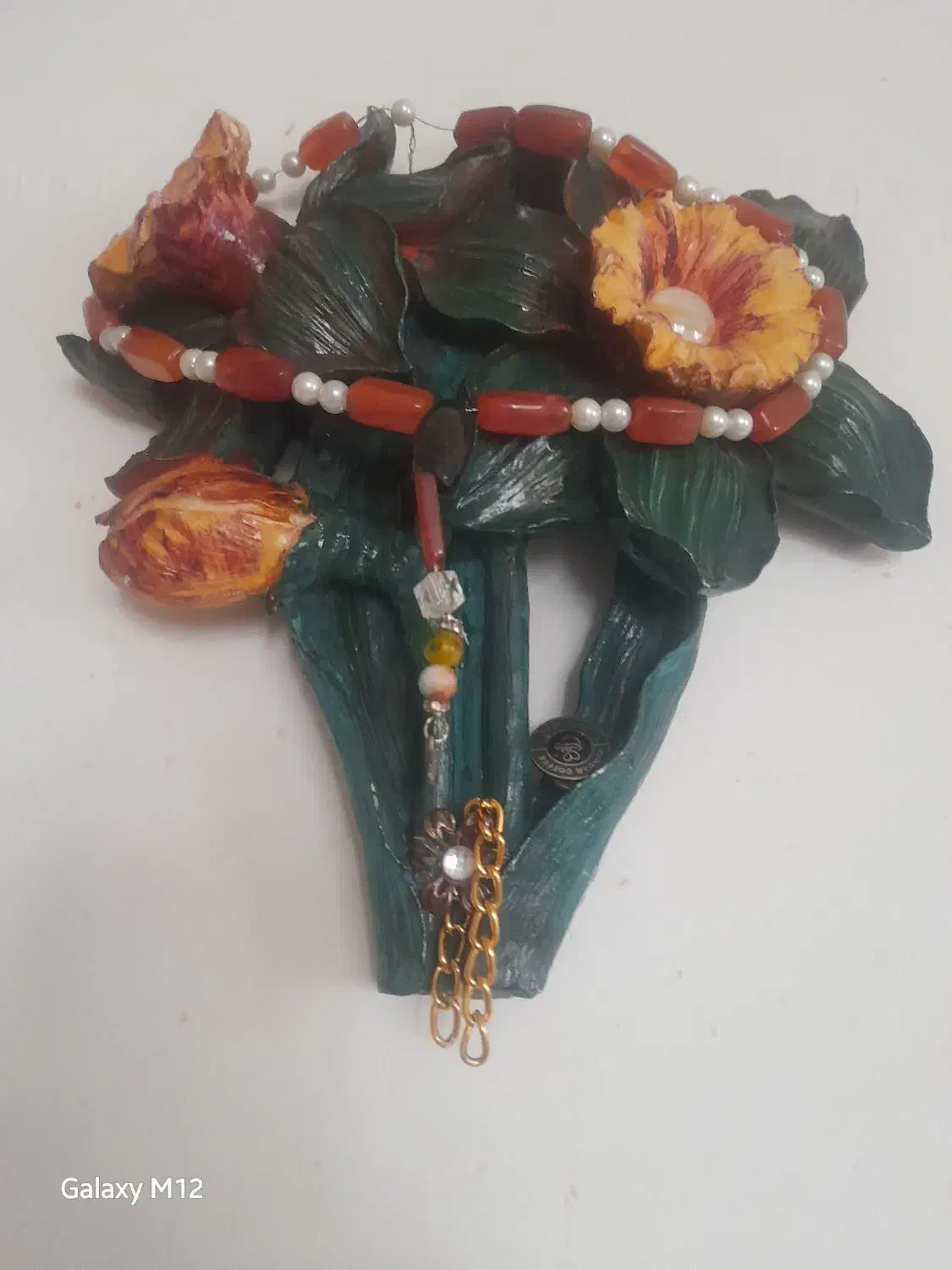 قاب گل دیواری با ۱۵عددعقیق قدیمی|گل مصنوعی|رباط‌کریم, رباط‌کریم|دیوار