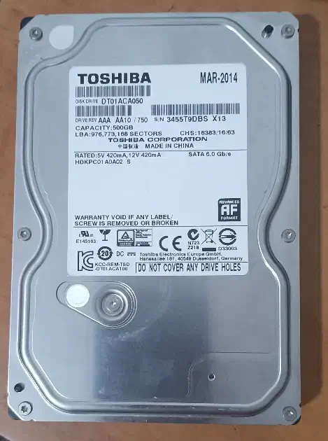 هارد اینترنال توشیبا ۵۰۰ گیگ|قطعات و لوازم جانبی رایانه|رشت, نامجو|دیوار