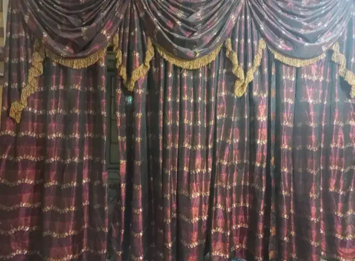 پرده مجلسی با حریر زیرش|پرده، رانر، رومیزی|یاسوج, |دیوار