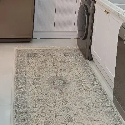 فرش کناره ۱۲۰۰ شانه گل برجسته نونو|فرش|همدان, |دیوار