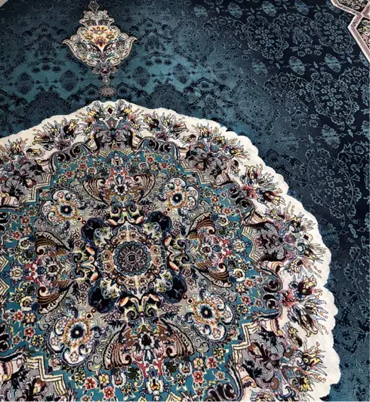 قالی هالید سورمه ای|فرش|جیرفت, |دیوار