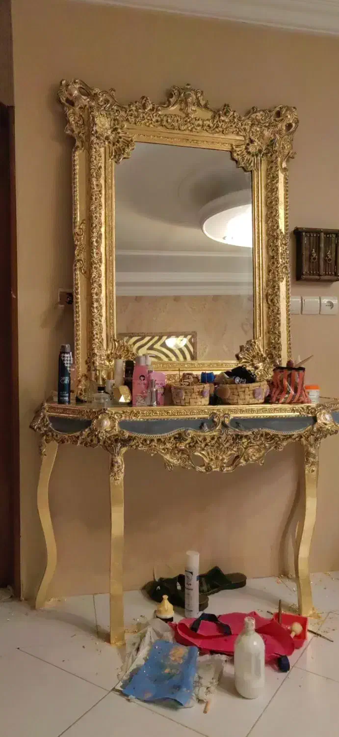 یک عدد آینه تک  طرح پتینه|مبلمان خانگی و میز عسلی|گلبهار, شهر جدید گلبهار|دیوار