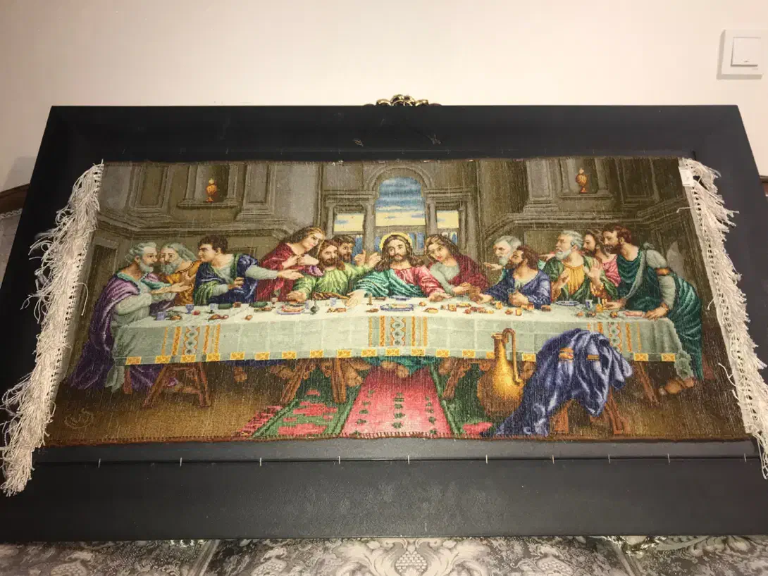 تابلو فرش دستباف شام اخر|تابلو فرش|تهران, سعادت‌آباد|دیوار