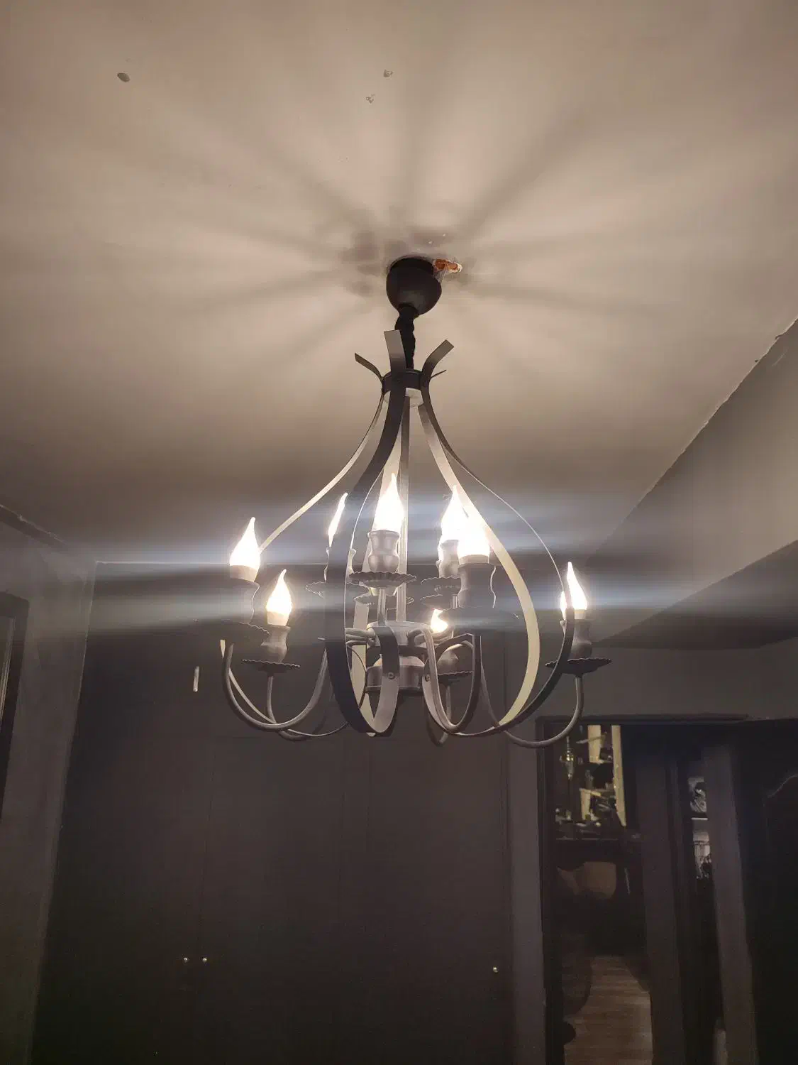 لوستر فلزی ۱۰ شعله|لوستر و چراغ آویز|کرمان, |دیوار