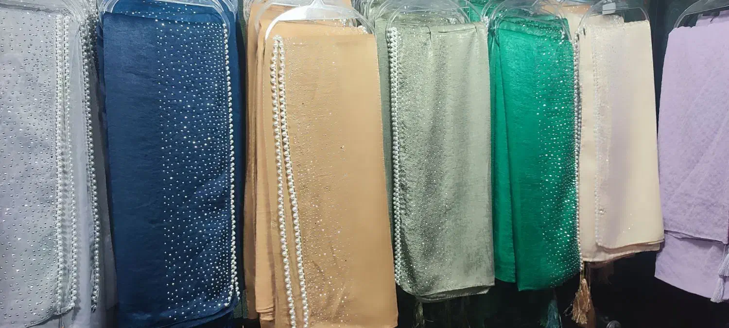 شال ساتن مهره دوری شده درجه یک|لباس|یاسوج, |دیوار