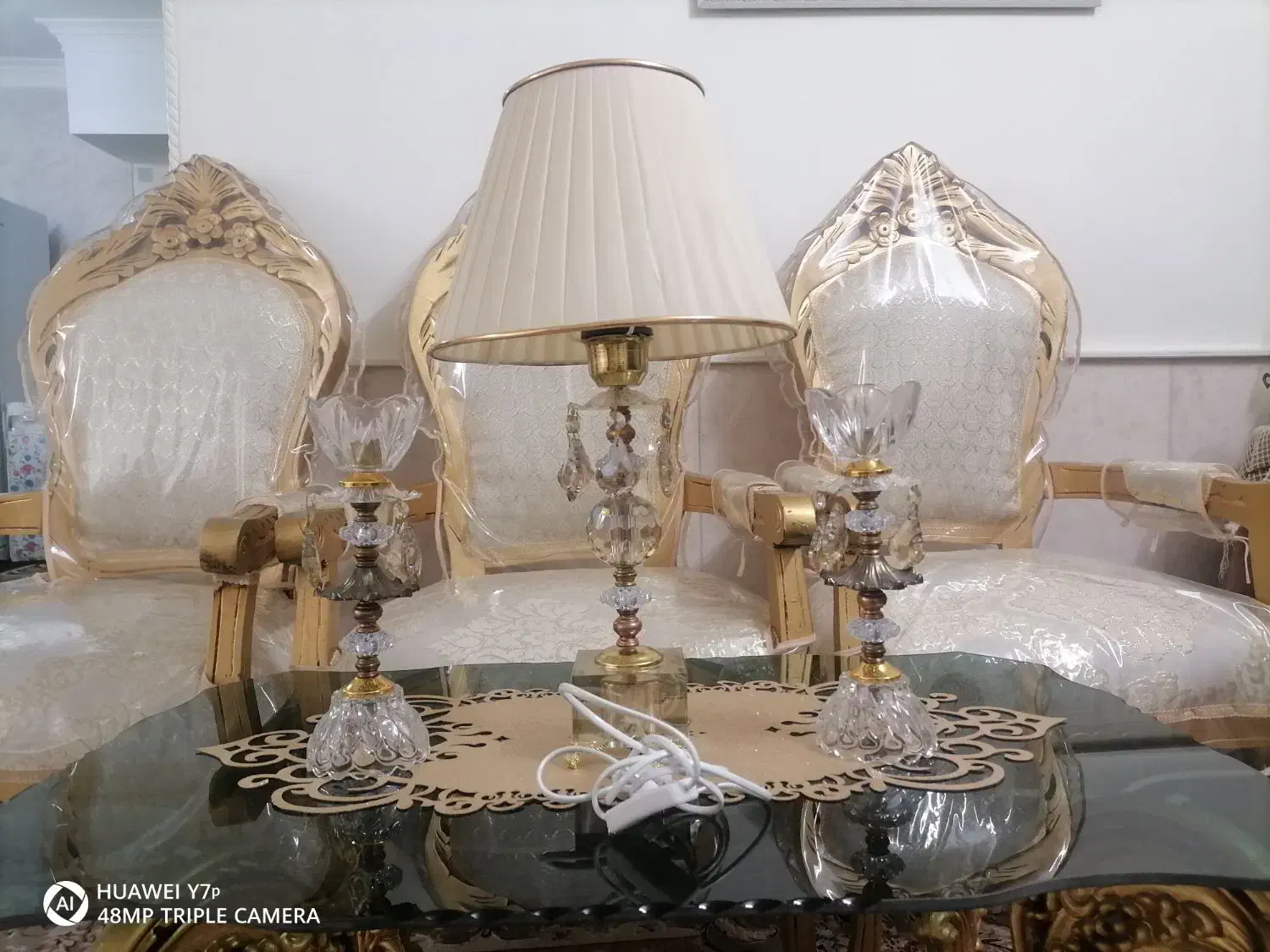 یک جفت جا شمعی با چراغ خواب|چراغ خواب و آباژور|نیشابور, فیض آباد|دیوار