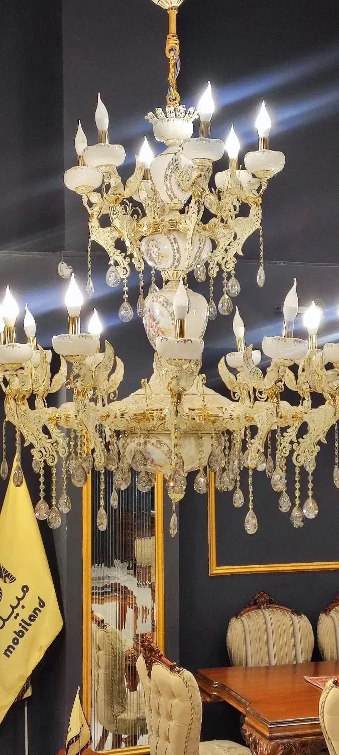 لوستر دو طبقه برنز|لوستر و چراغ آویز|کرمانشاه, |دیوار