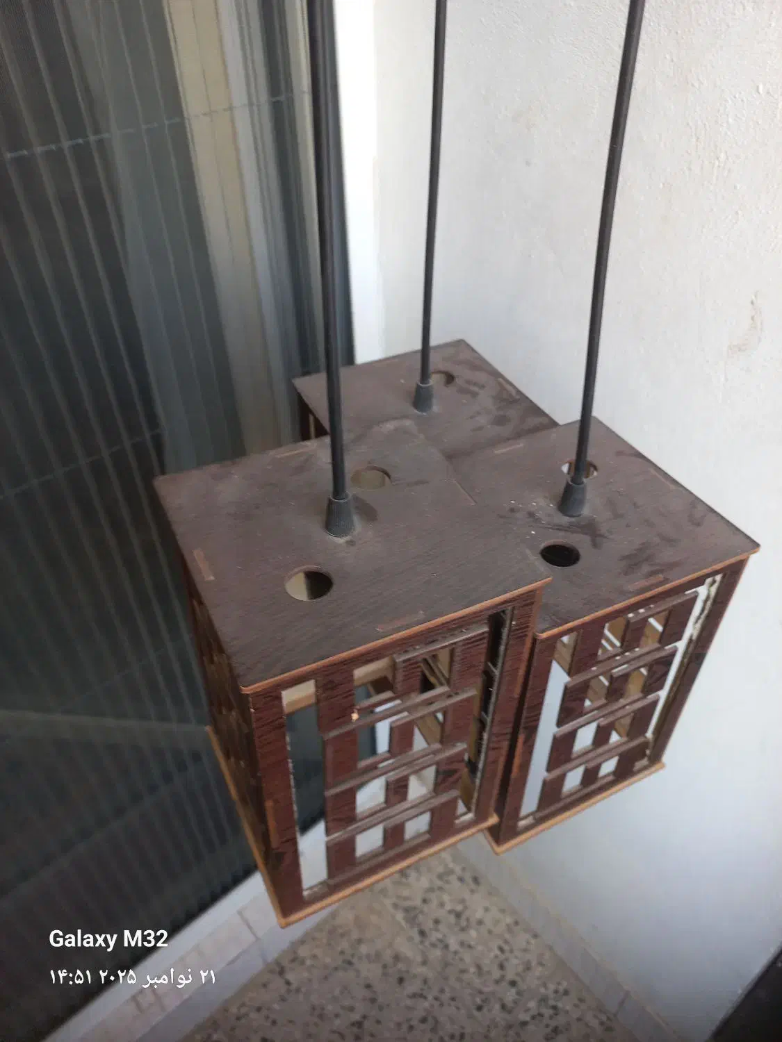 لوستر چوبی تمییز|لوستر و چراغ آویز|اصفهان, پوریای ولی|دیوار