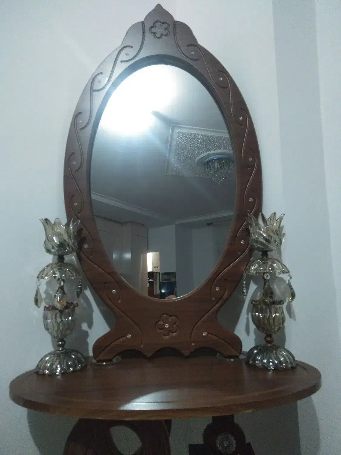 آینه موزیکال به همراه شمعدان|بوفه، ویترین، کنسول|رشت, خرسندی|دیوار