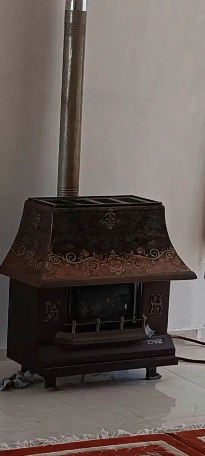بخاری طرح شومینه در حد نو|بخاری، هیتر، شومینه|رشت, جانبازان|دیوار