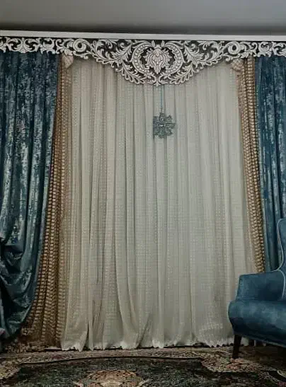 فروش پرده ب همراه کتیبه|پرده، رانر، رومیزی|امیدیه, |دیوار