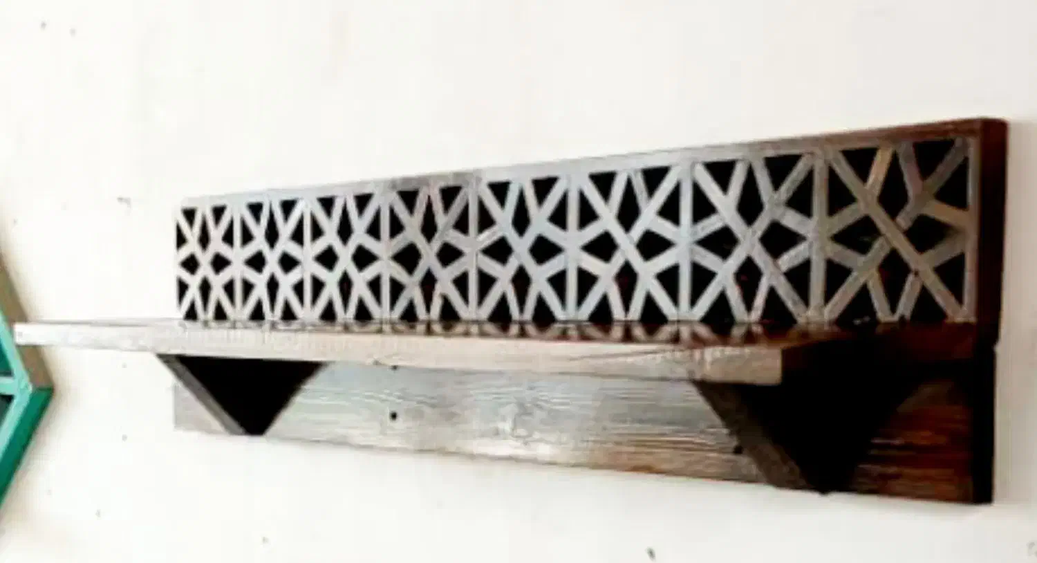 شلف چوب دیواری ۸ستاره گره چینی شده|کتابخانه، شلف، قفسههای دیواری|مشهد, هنرور|دیوار