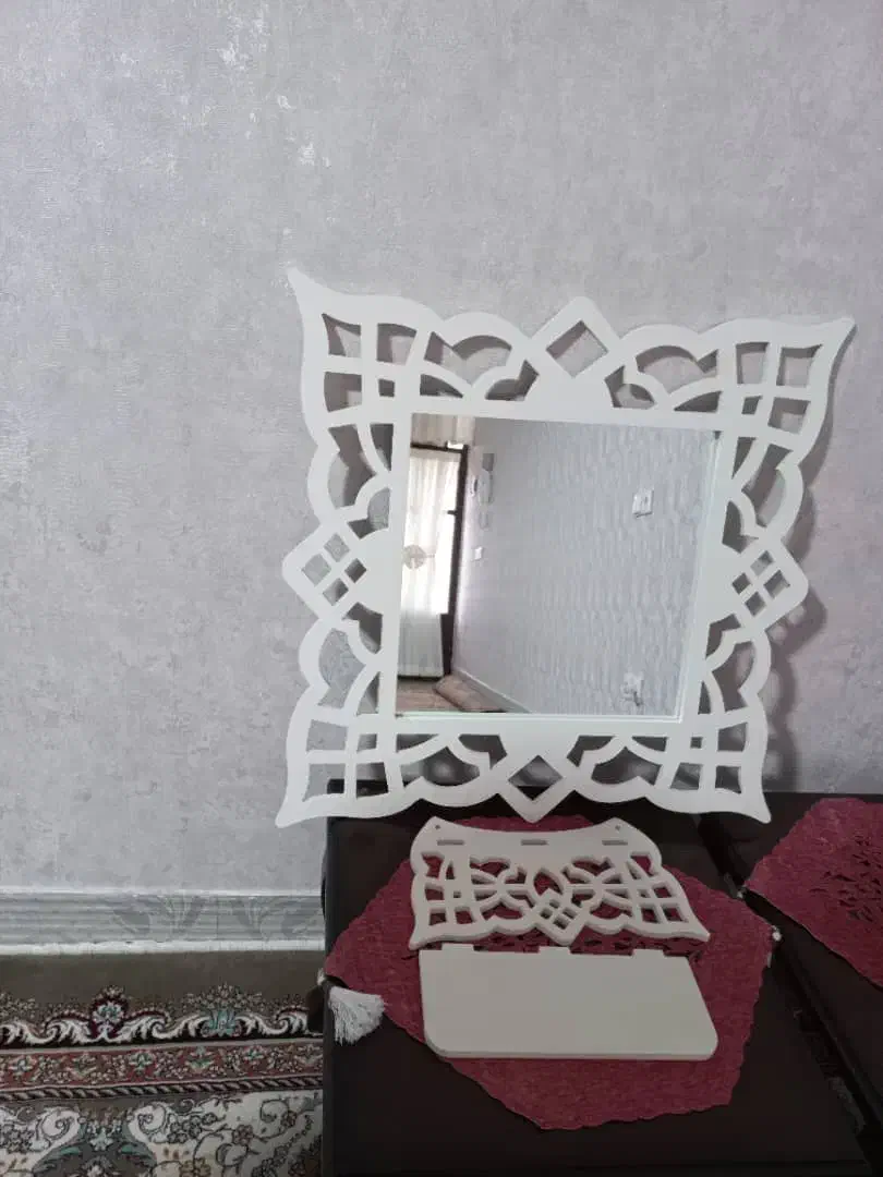 اینه و شلف رنگ سفید|آینه|خرم‌آباد, |دیوار