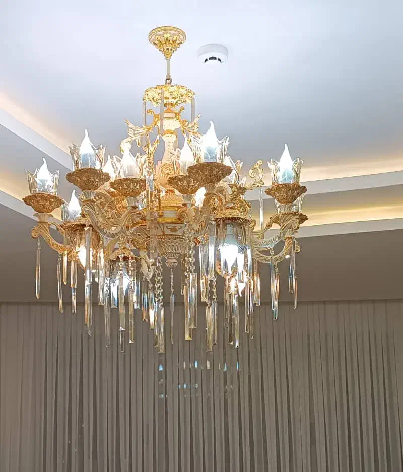 لوستر طلا سفید|لوستر و چراغ آویز|ارومیه, |دیوار