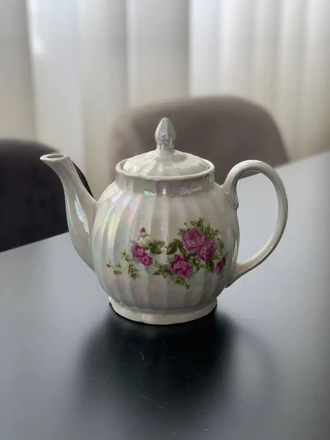 قوری گل سرخی مرمری هفت رنگ|قوری، کتری، قهوهساز دستی|کرج, باغستان|دیوار