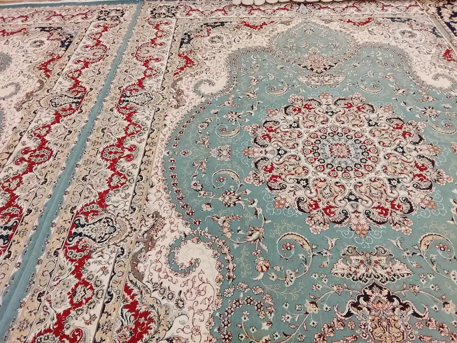 دوتخته فرش درحدنو آبی فیروزه ای|فرش|چناران, |دیوار