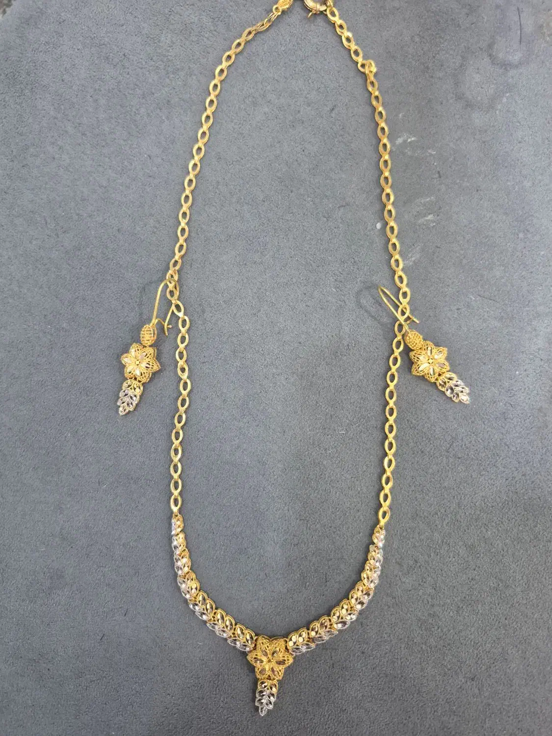 گردنبند و گوشواره نیم ست،کاملا نو بدون خط و خش|جواهرات|رباط‌کریم, رباط‌کریم|دیوار