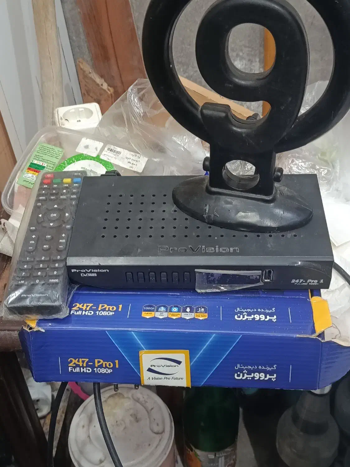 گیرنده دیجیتال پرو ویژن مدل ۲۴۷ pro همراه با انتن|پخشکننده DVD و ویدیو|گرگان, |دیوار