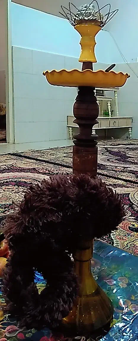 قلیون با چوب گردو|صنایع دستی و سایر لوازم تزئینی|یزد, |دیوار