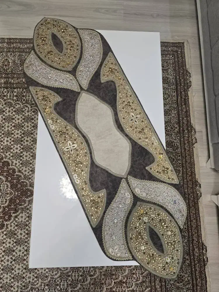 رومیزی مخمل سنگ دوزی|پرده، رانر، رومیزی|ارومیه, |دیوار