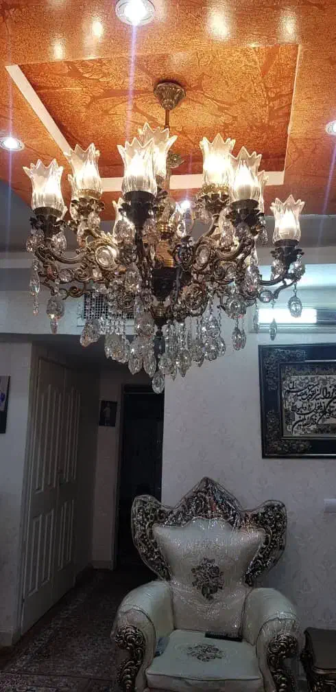 لوستر برنج ۱۶شعله|لوستر و چراغ آویز|اسلام‌شهر, شهرک احمدیه|دیوار