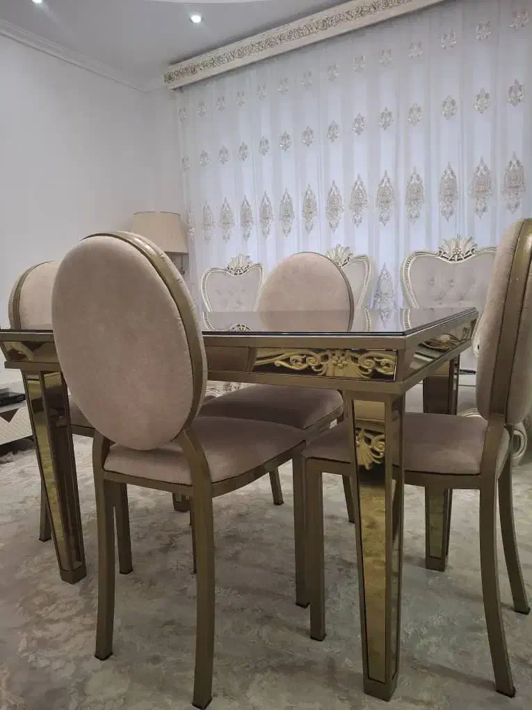 میز ناهارخوری لوکس فلزی سفارشی|میز و صندلی غذاخوری|رشت, توشیبا|دیوار