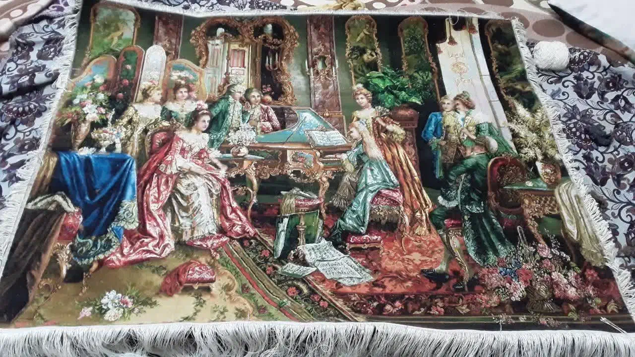 تابلو فرش های زیبا دستبافت تبریز چله ابریشم|تابلو فرش|ورامین, ورامین|دیوار