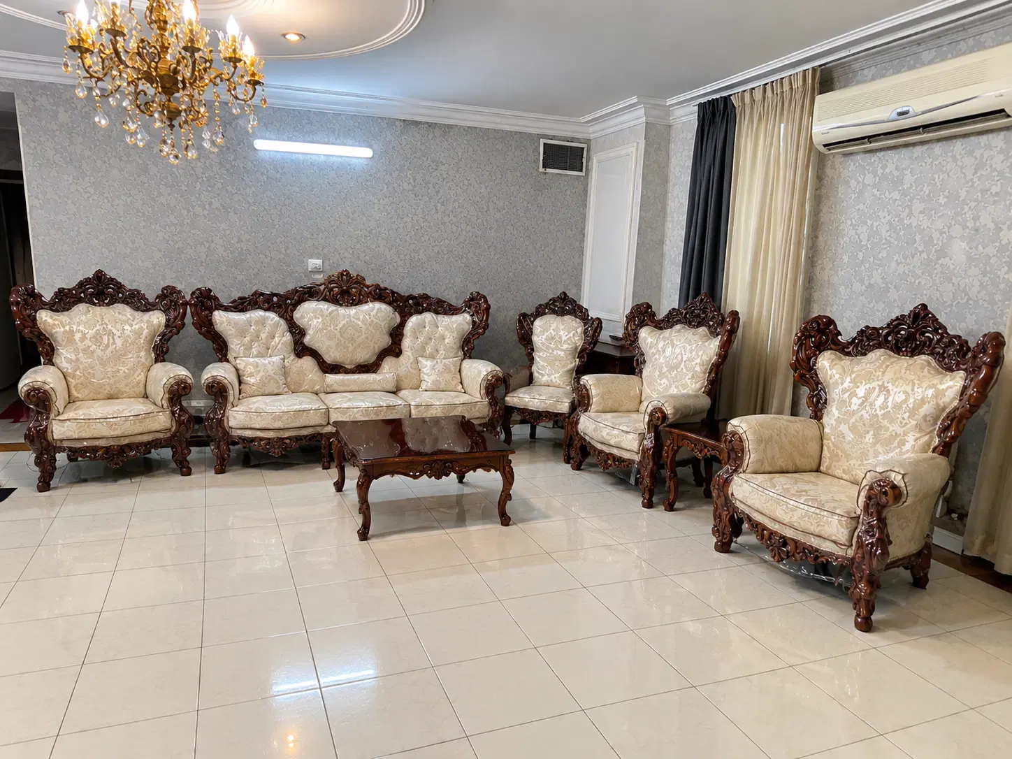 سرویس مبل و ناهارخوری پر منبت راش اصل|مبلمان خانگی و میز عسلی|تهران, تاکسیرانی|دیوار