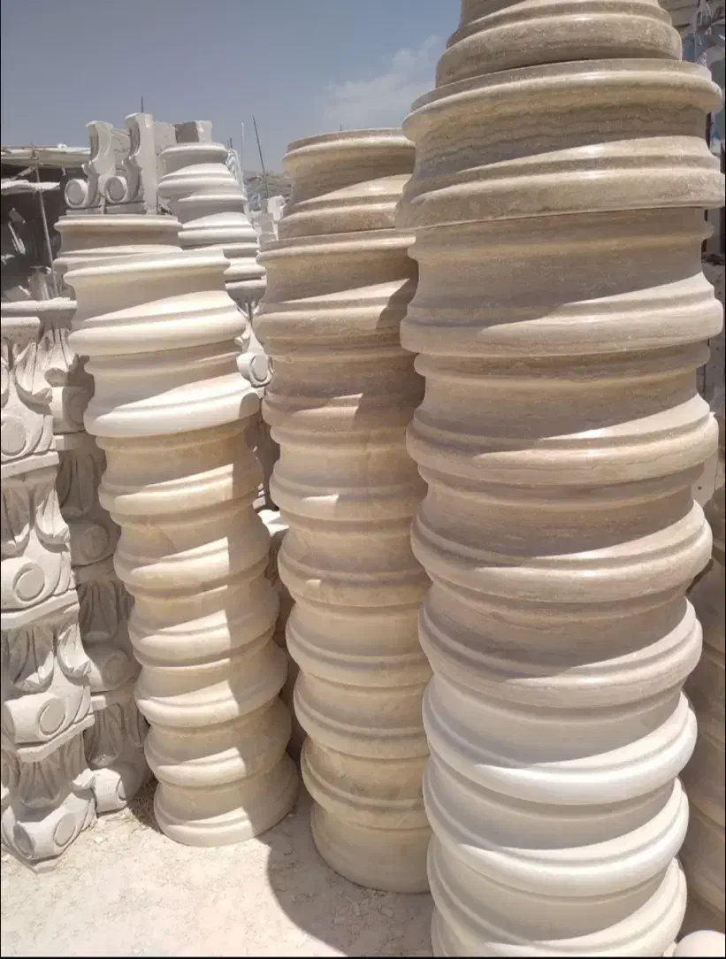 سرستون و پایه ستون های سنگی تراورتن عباس آباد|عمده‌فروشی|ماهدشت, |دیوار