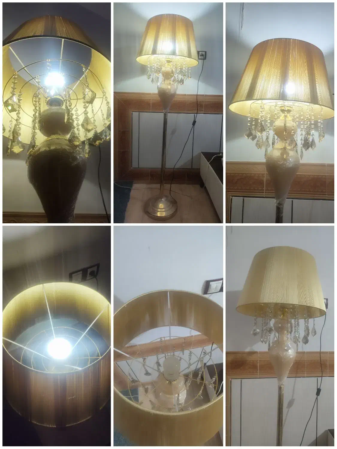 آباژور طلایی شیک|چراغ خواب و آباژور|دورود, |دیوار