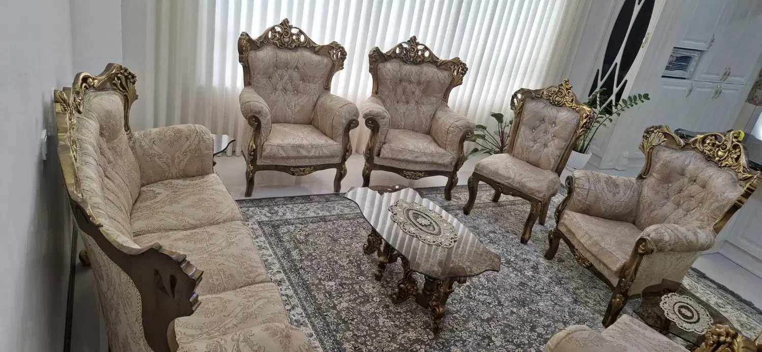 یک دست ست سلطنتی ۹نفره|مبلمان خانگی و میز عسلی|بابل, |دیوار