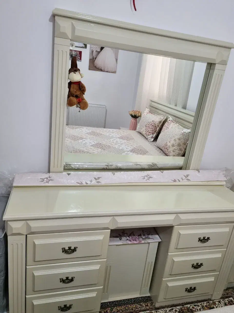 میزآرایش وآینه نئوکلاسیک وجاکفشی|تخت و سرویس خواب|الوند, |دیوار