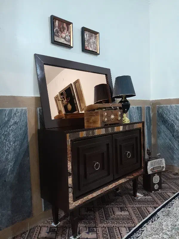 آیینه کنسول قهوه ای|بوفه، ویترین، کنسول|کنگاور, |دیوار