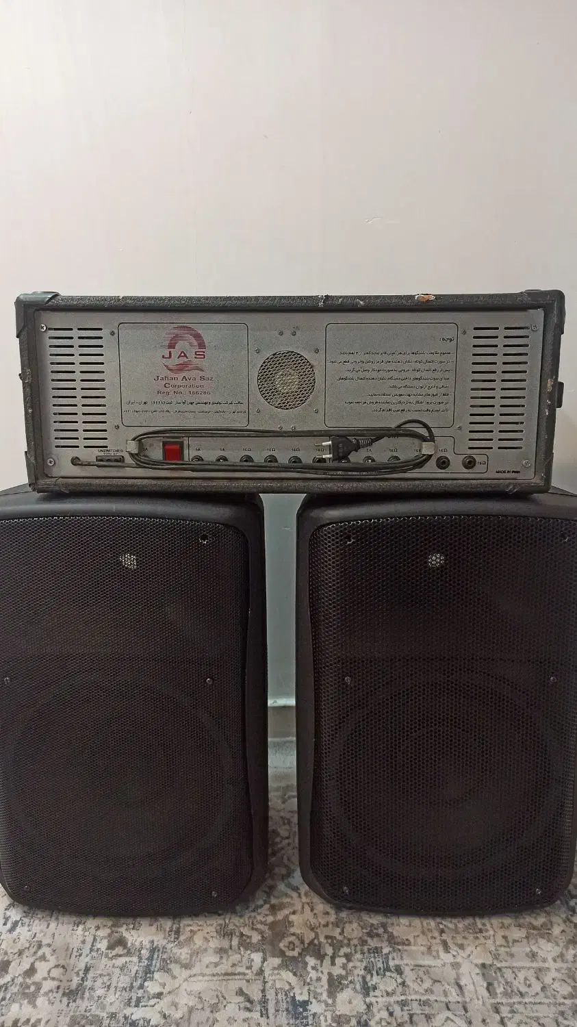 اکو پاور میکسر امپلی فایر JAS به همراه ۲ عدد باند|سیستم صوتی خانگی|اهواز, یوسفی|دیوار