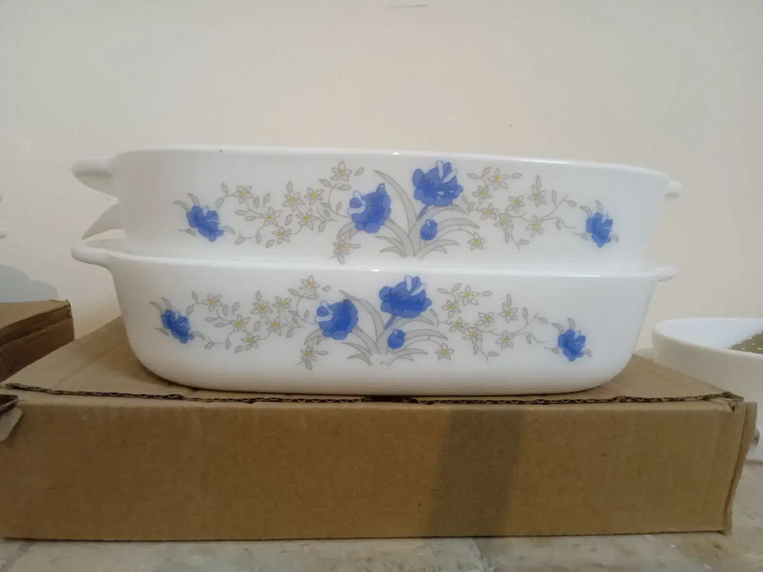 دو مرغ خوری مربعی گل آبی|ظروف سرو و پذیرایی|بیرجند, |دیوار