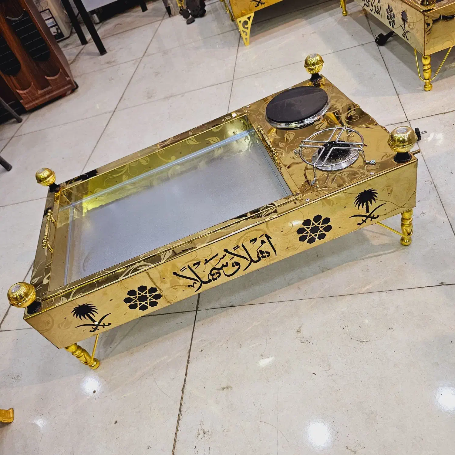 منقل استیل طلایی سه کاره|اجاق گاز و لوازم برقی پختوپز|اهواز, کوی علوی|دیوار