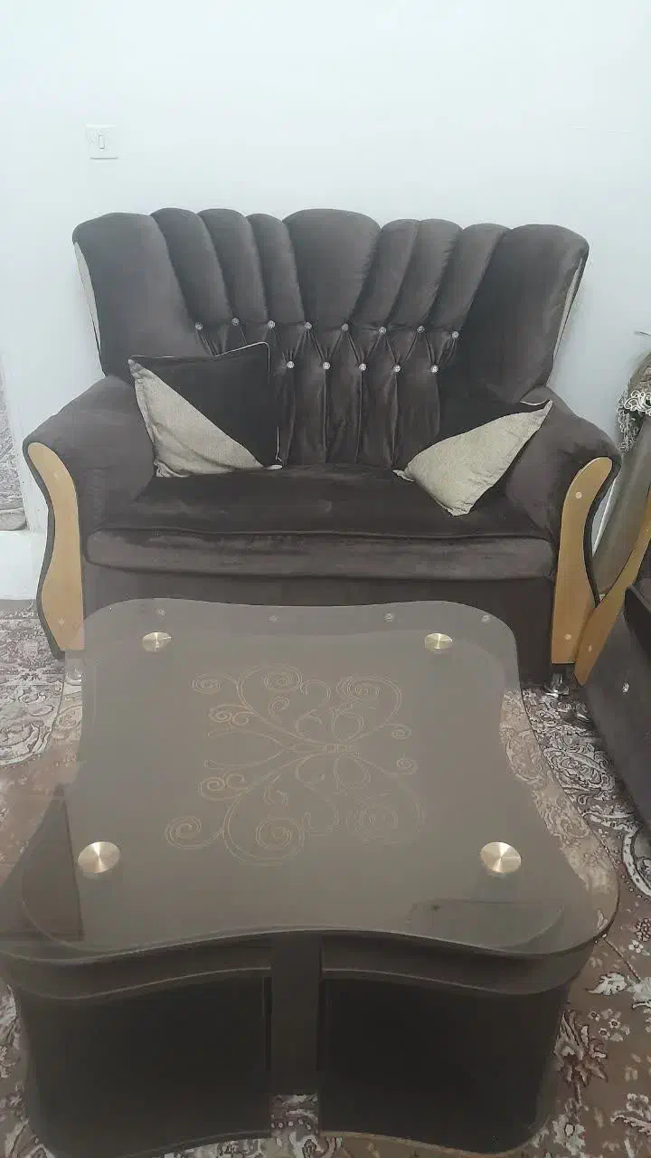 مبل راحتی ۷ نفره با چوب|مبلمان خانگی و میز عسلی|تهران, والفجر (افسریه)|دیوار