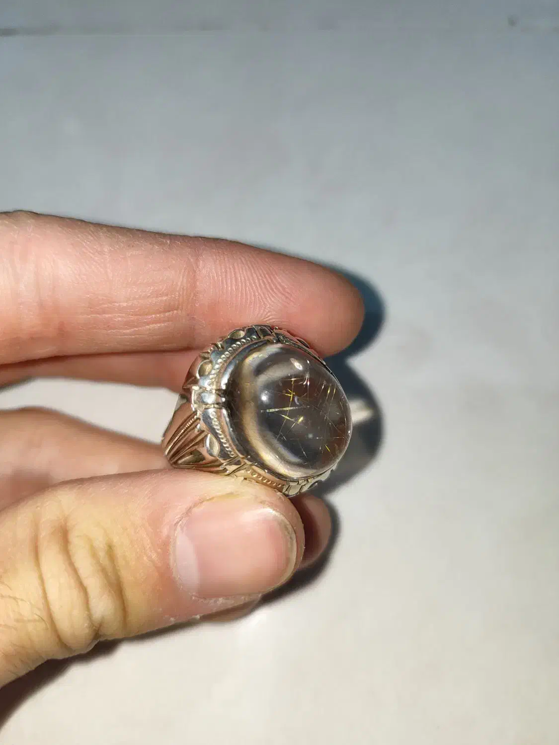 انگشتر دُر مو طلایی جهت معاوضه با انگشتر های|جواهرات|ایلام, |دیوار