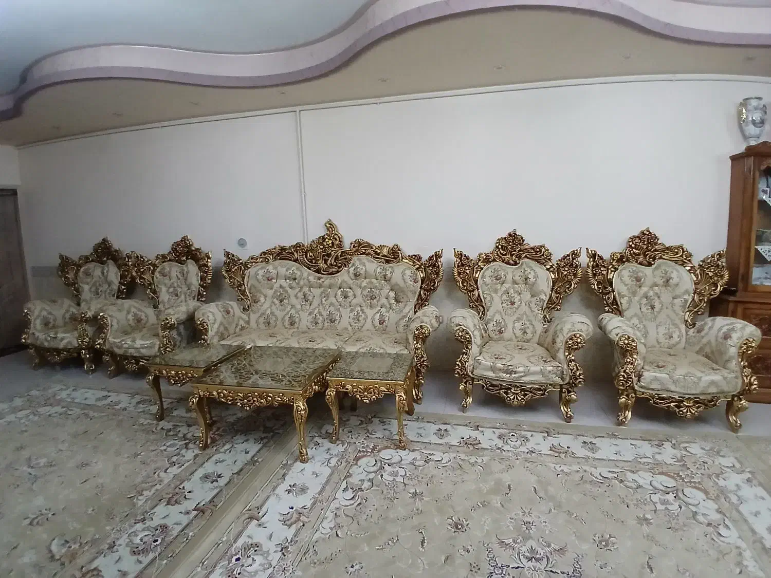 مبل سلطنتی ۹ نفره جلو مبلی|مبلمان خانگی و میز عسلی|سنندج, |دیوار