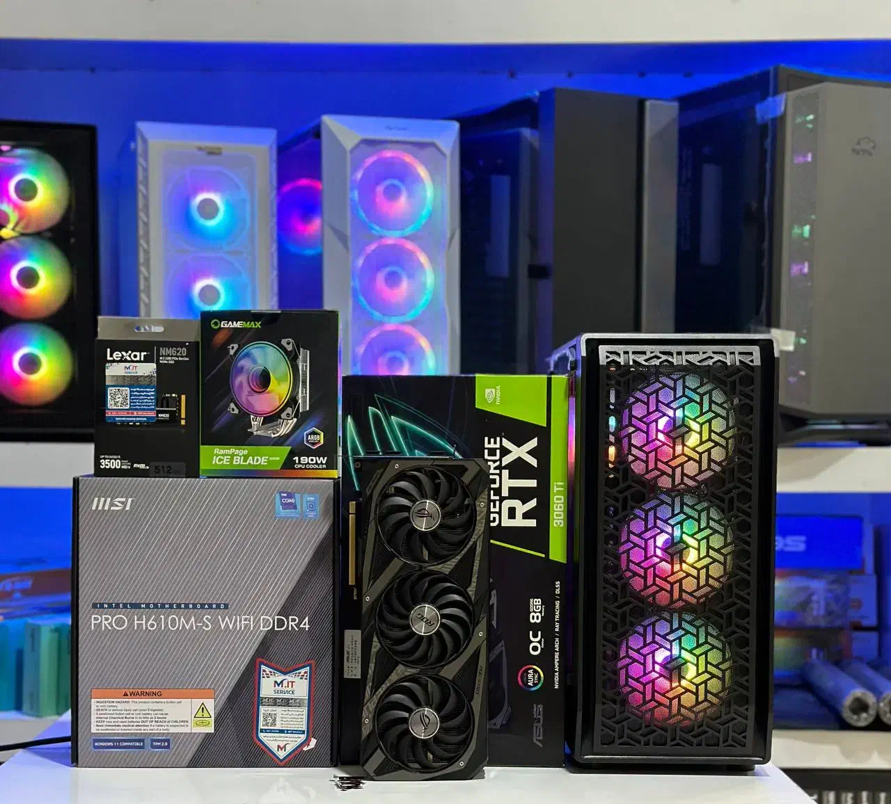 کیس گیمینگ رندرینگ RTX3060Ti ROG +I512400F|رایانه رومیزی|مشهد, آبکوه|دیوار