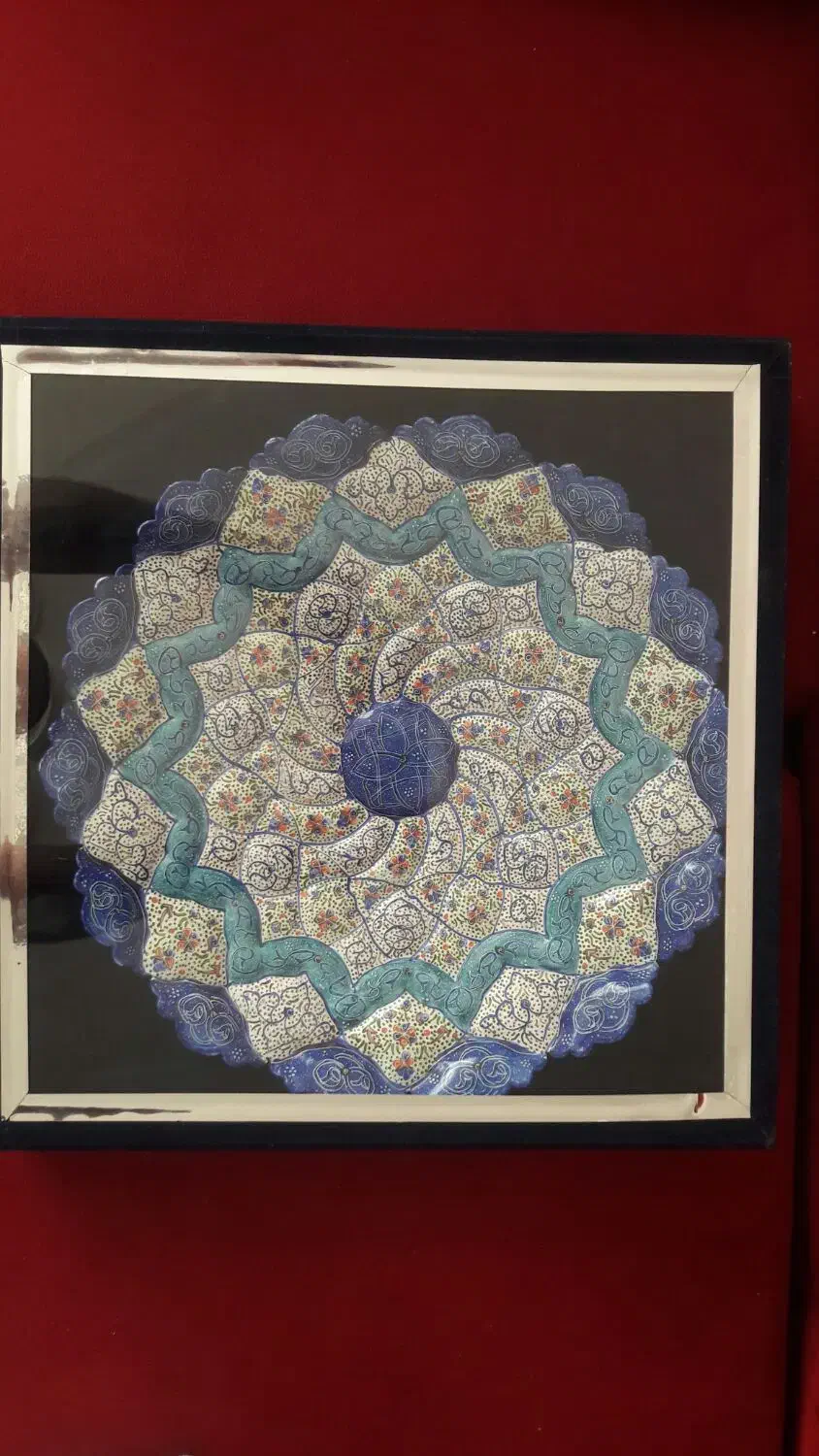 پشقاب مینا کاری ۳۰ سانتی|صنایع دستی و سایر لوازم تزئینی|شاهین‌شهر, مخابرات (شهید بهشتی)|دیوار