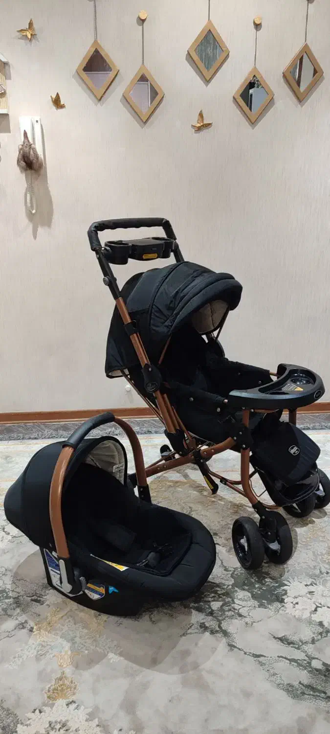 ست کالسکه وکریر درحد نو|کالسکه و لوازم جانبی|اشتهارد, |دیوار