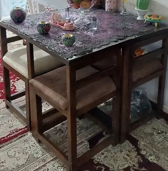 میز نهارخوری ۴ نفره|میز و صندلی غذاخوری|لولمان, |دیوار