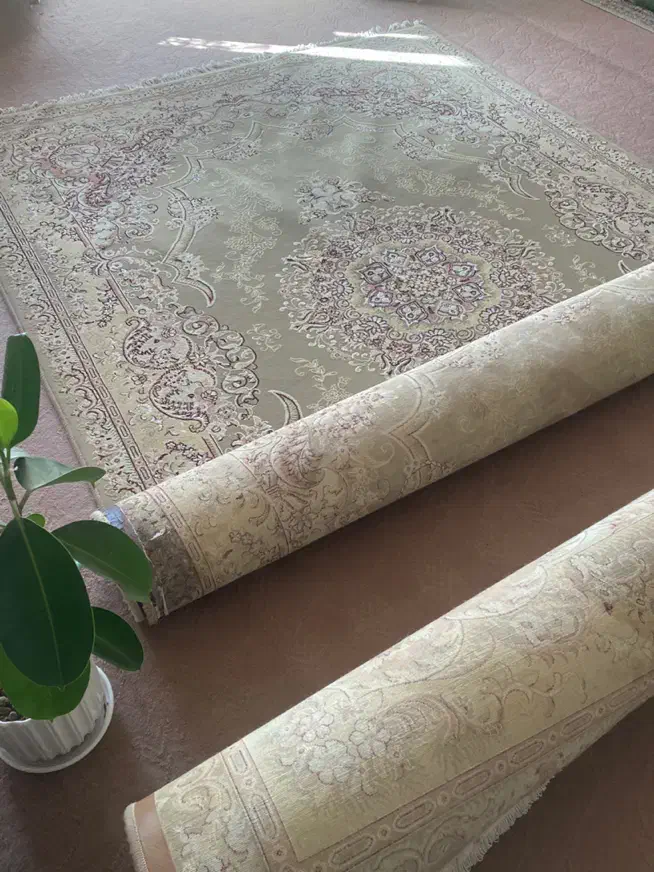 فرش ۱۲ متری و ۶ متری تمیز گردویی رنگ|فرش|شهرضا, |دیوار