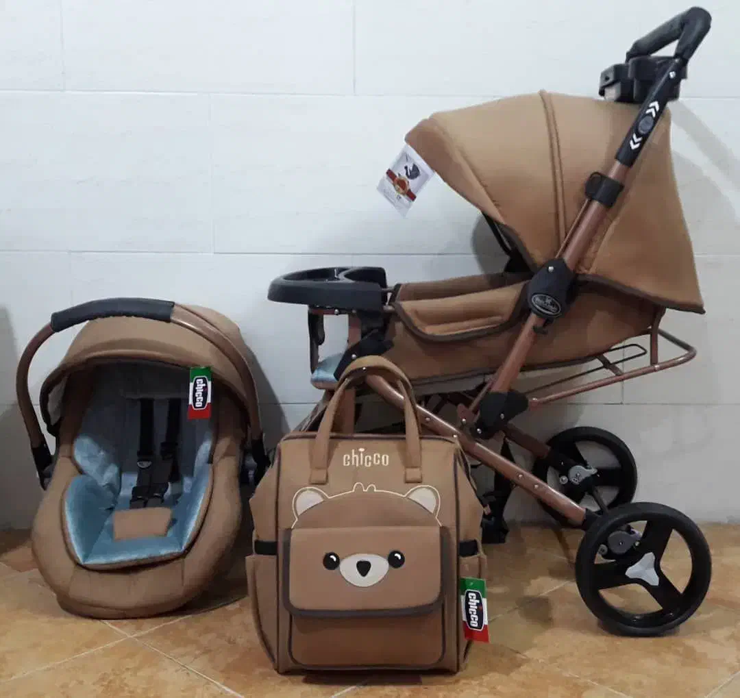 سرویس کالسکه 3 تیکه چیکو سیسمونی و عروسک شکیبا|کالسکه و لوازم جانبی|کرمان, |دیوار