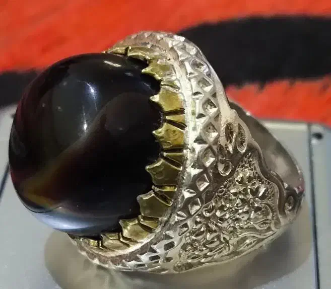 جهارتا انگشتر نقره عقیق یمنی سیاه|جواهرات|اهواز, عین ۲|دیوار