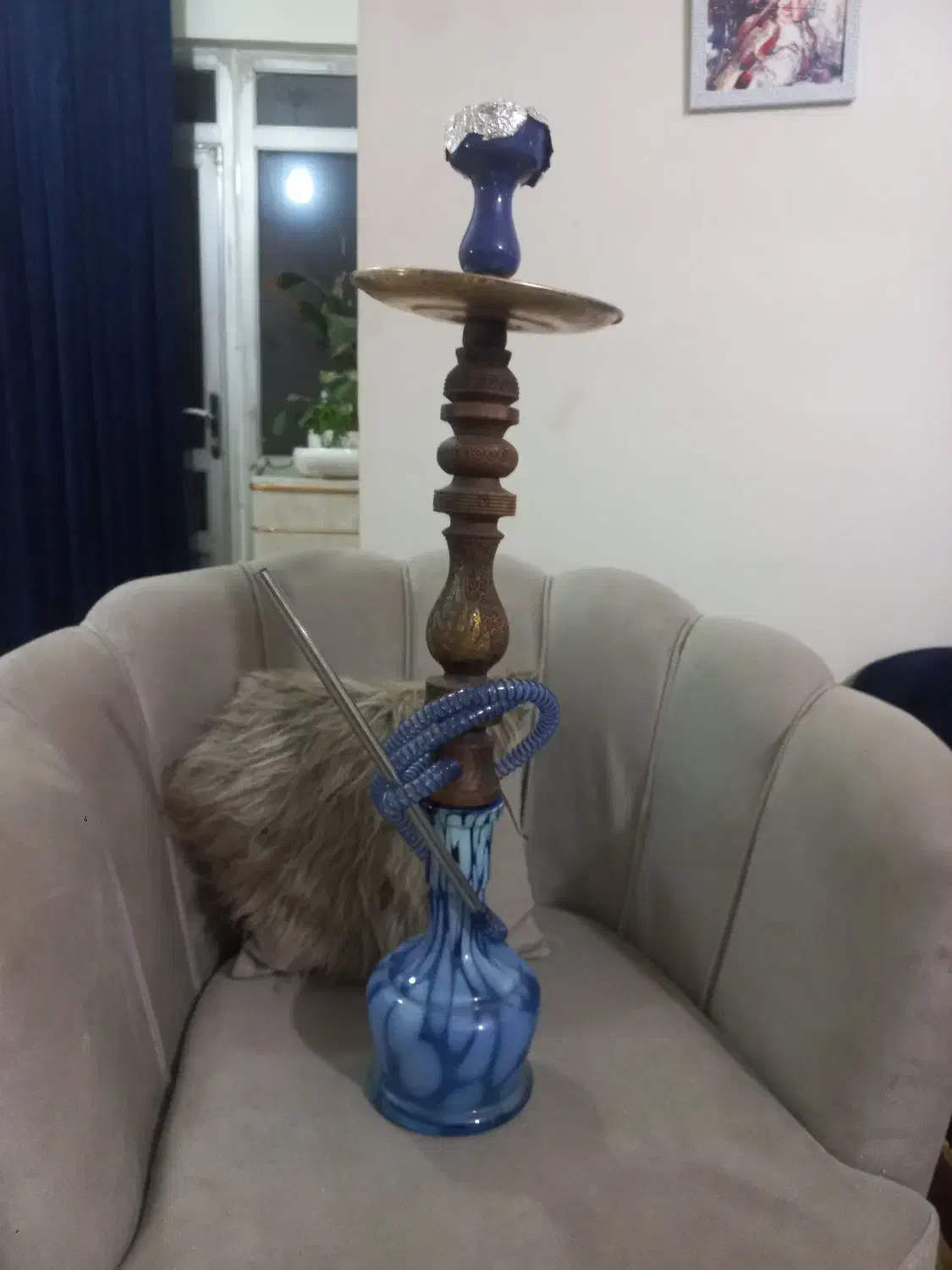 قلیان چوبی|صنایع دستی و سایر لوازم تزئینی|رودهن, |دیوار