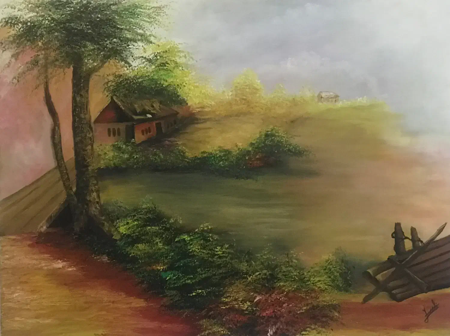 تابلو نقاشی منظره|تابلو، نقاشی، عکس|قم, زنبیل آباد|دیوار