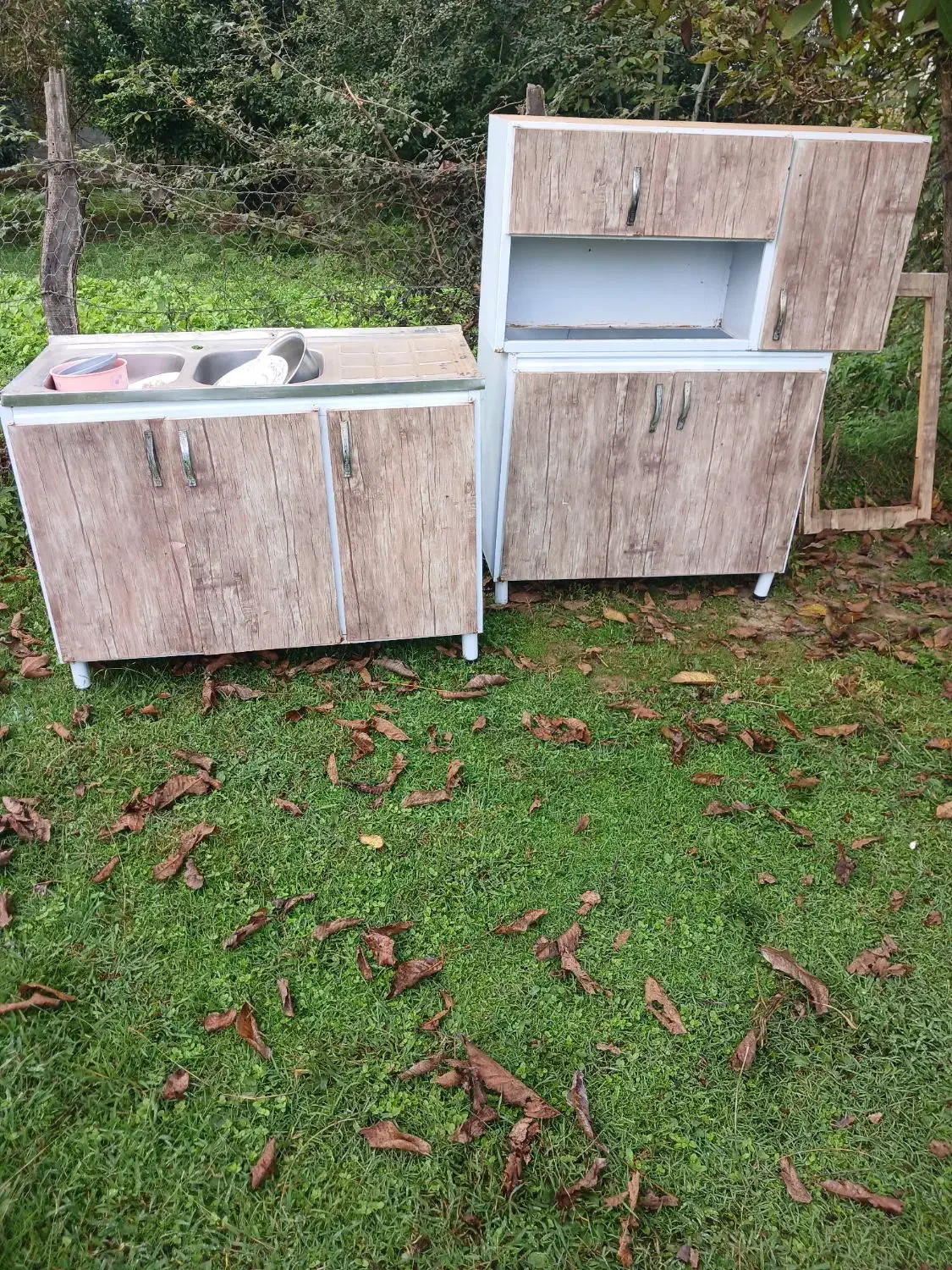 کابینت فلزی با دو عدد سینگ|مصالح و تجهیزات ساختمان|ماسال, |دیوار