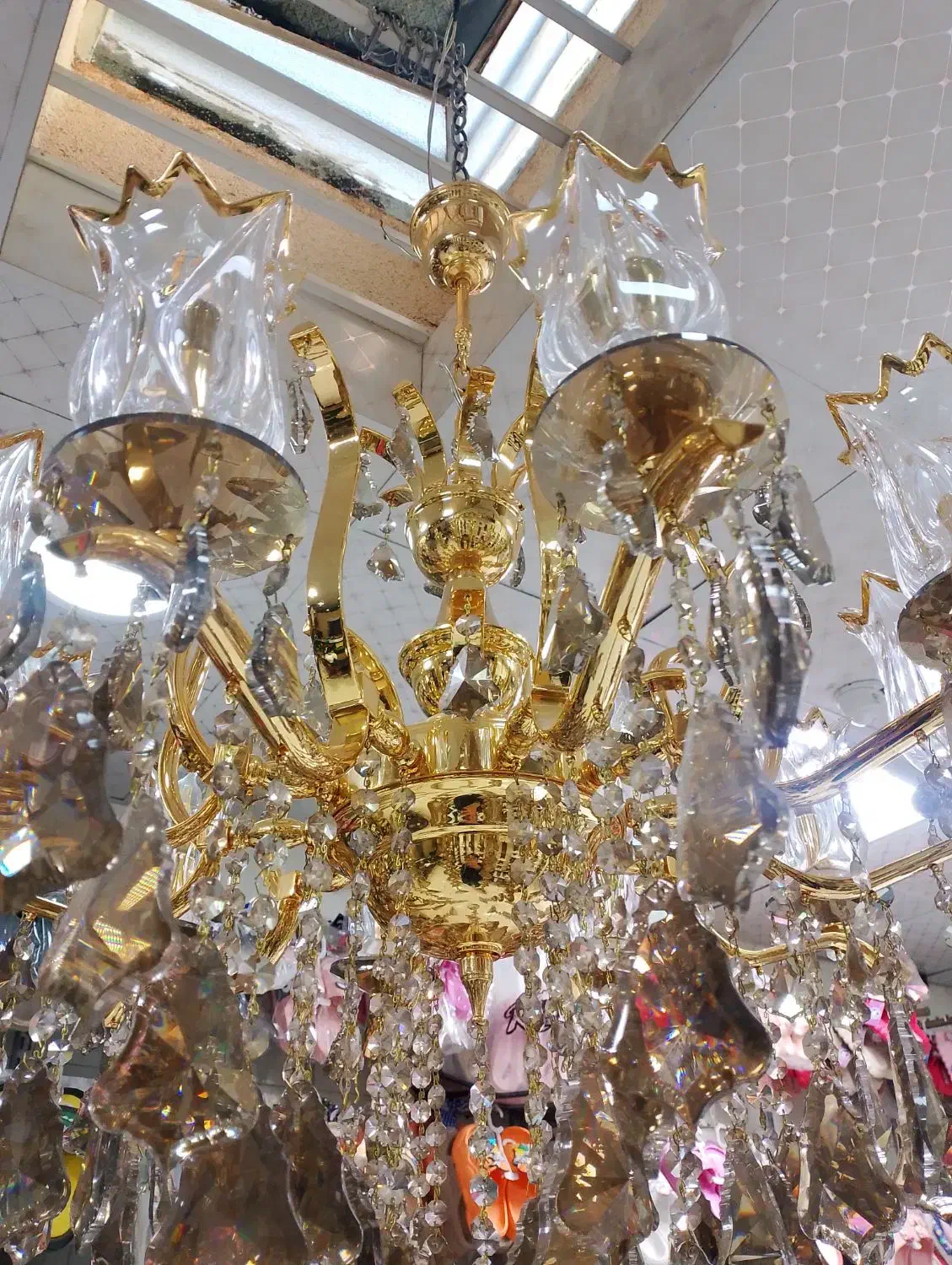 لوستر آب طلا ۱۰ شاخه|لوستر و چراغ آویز|نسیمشهر, |دیوار